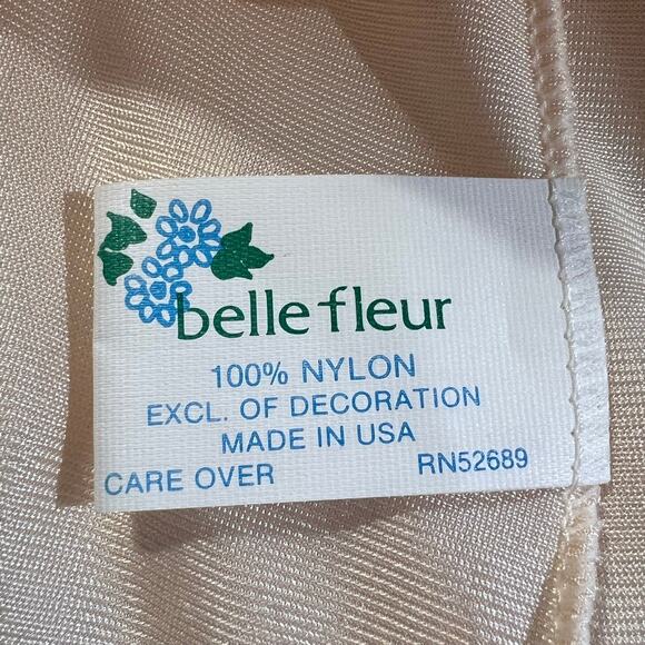 Vintage Belle Fleur Pin Up Semi Sheer Slip Dress Sz M Cream Grunge Retro Indie - Picture 4 of 8